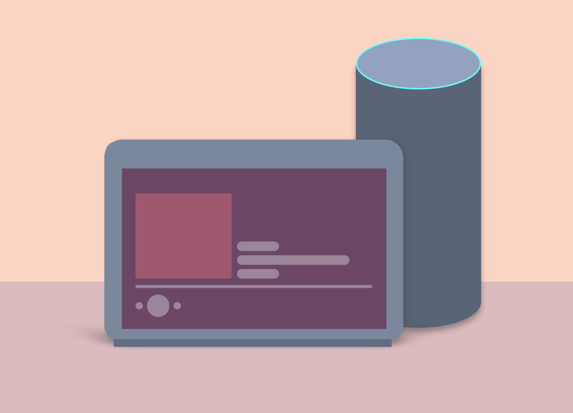 Alexa Echo Show multimodal Active Media tray with Now Playing